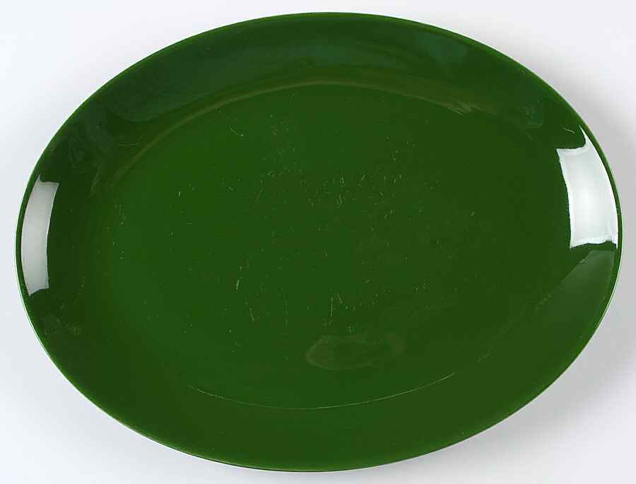 Rhythm Forest Green 11" Oval Serving Platter by Homer Laughlin -1