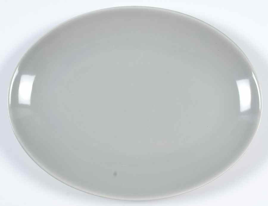 Rhythm Gray 11" Oval Serving Platter by Homer Laughlin -1
