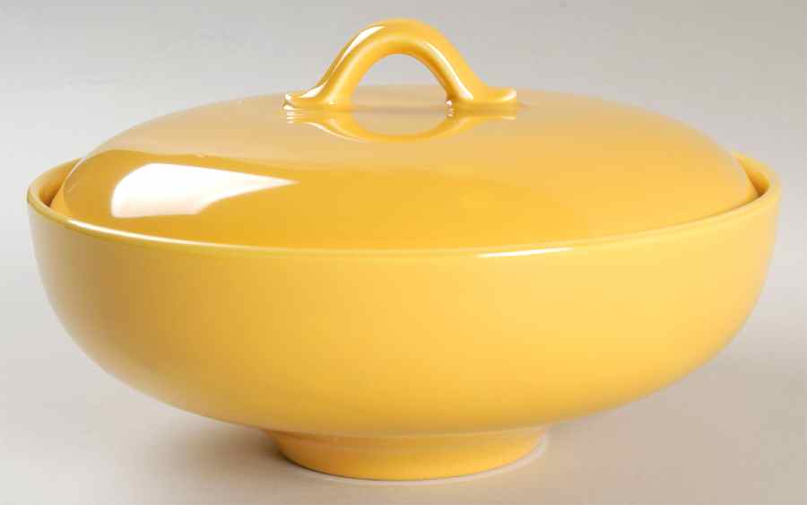 Rhythm Yellow Round Covered Vegetable by Homer Laughlin -1
