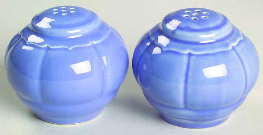 Riviera Mauve Blue Salt & Pepper Set by Homer Laughlin -1