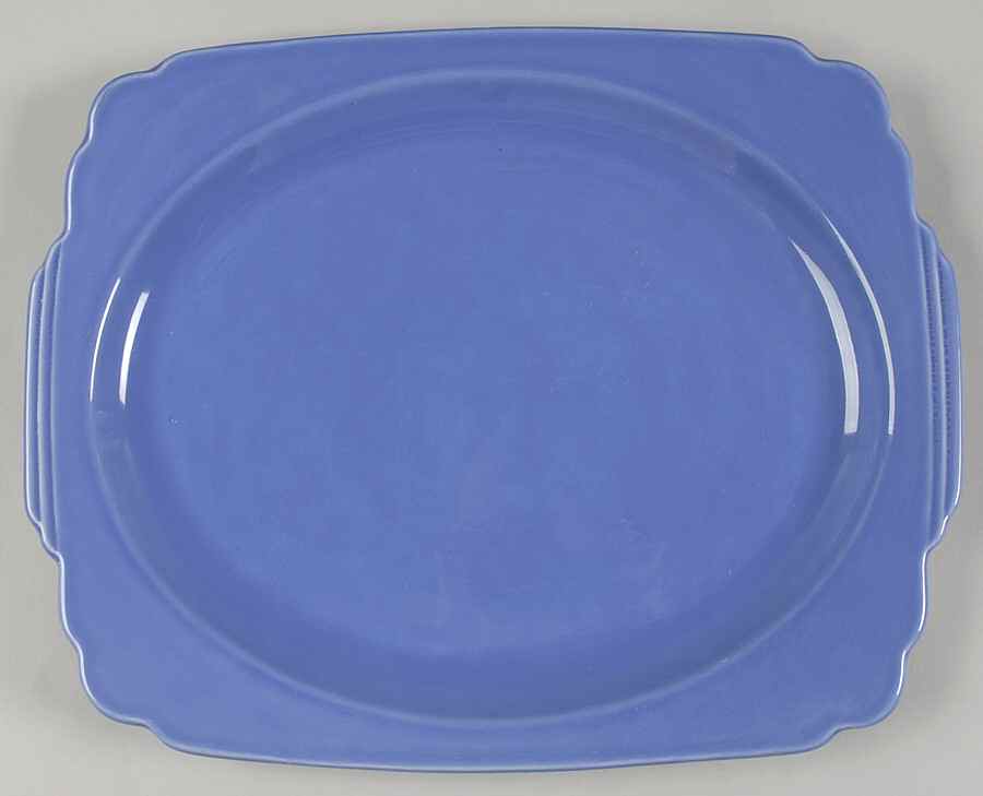Riviera Mauve Blue 13" Oval Serving Platter by Homer Laughlin -1