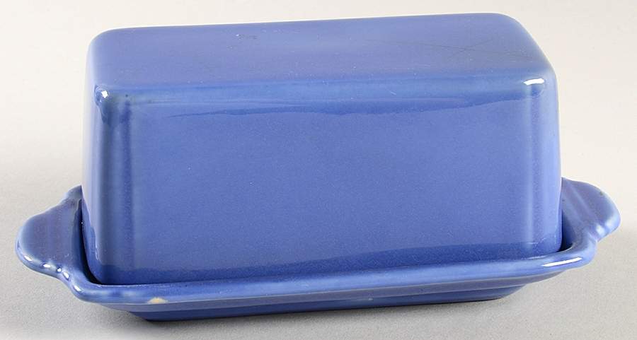 Riviera Mauve Blue 1/4 Lb Covered Butter by Homer Laughlin -1