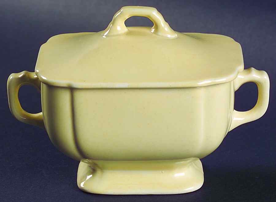 Riviera Ivory Sugar Bowl & Lid by Homer Laughlin -1