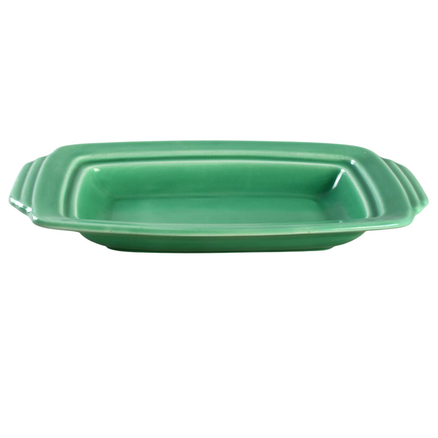 Riviera Green 1/2 Pound Butter Dish No Lid by Homer Laughlin -1