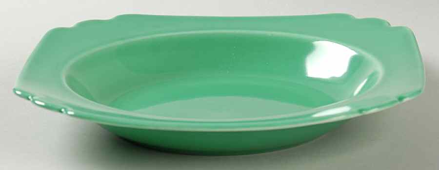 Riviera Green Rim Soup Bowl by Homer Laughlin -1