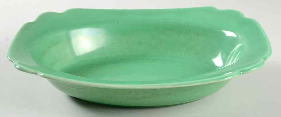Riviera Green 9" Oval Vegetable Bowl by Homer Laughlin -1