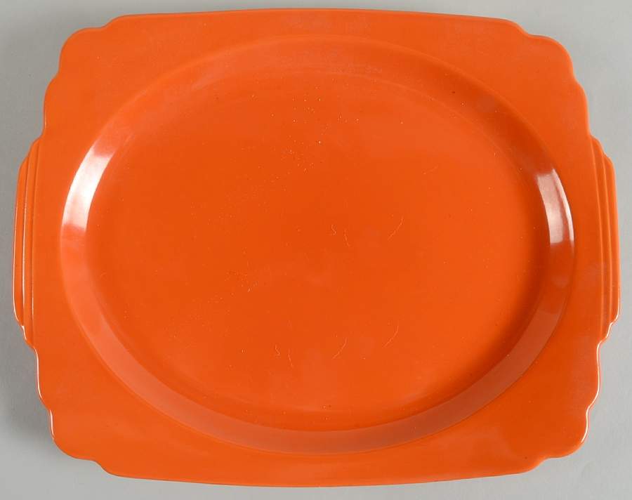 Riviera Red 13" Oval Serving Platter by Homer Laughlin -1