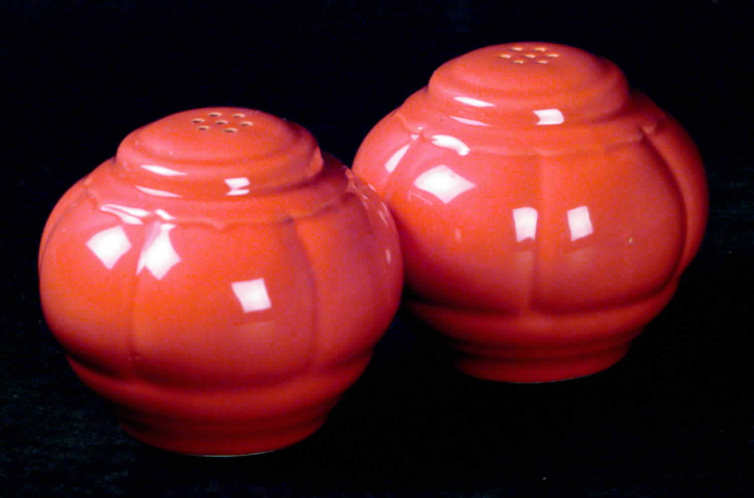 Riviera Red Salt & Pepper Set by Homer Laughlin -1