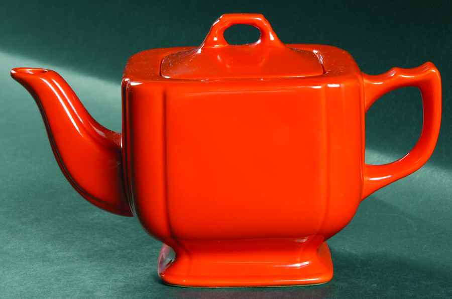 Riviera Red Teapot & Lid by Homer Laughlin -1