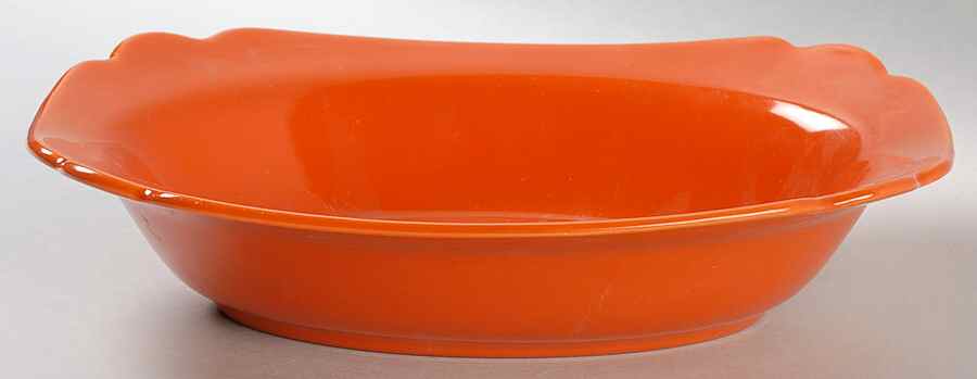 Riviera Red 9" Oval Vegetable Bowl by Homer Laughlin -1