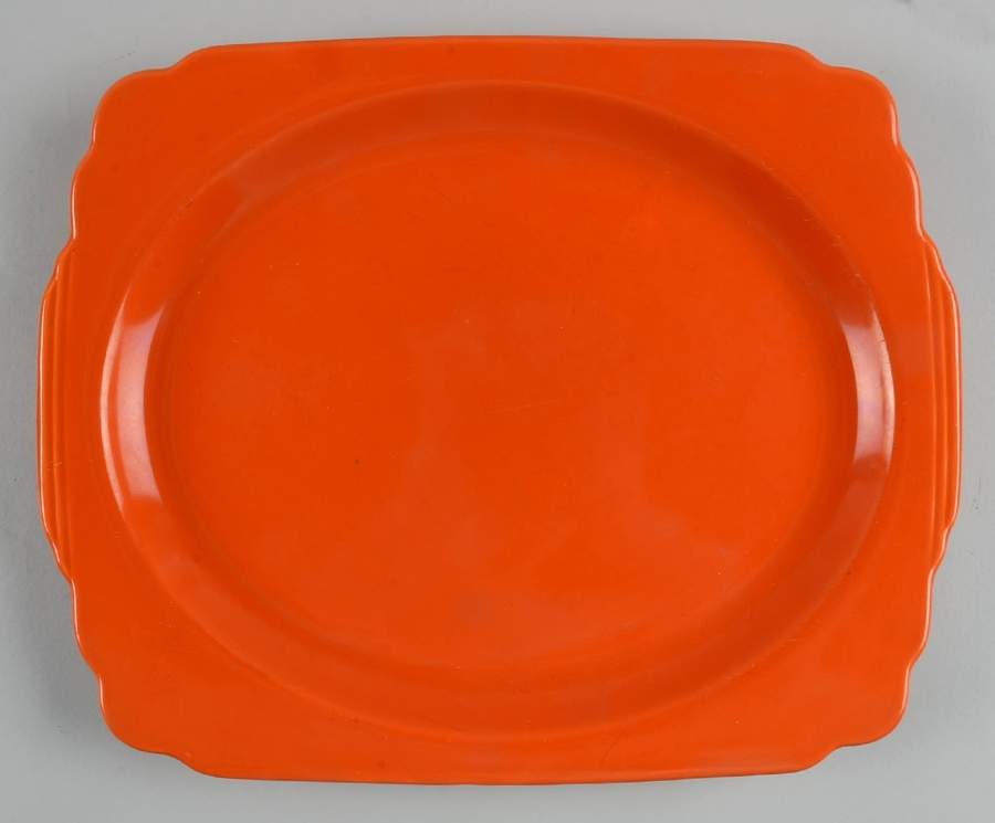 Riviera Red 11" Oval Serving Platter by Homer Laughlin -1