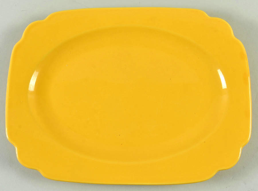 Riviera Yellow 11" Oval Serving Platter by Homer Laughlin -1