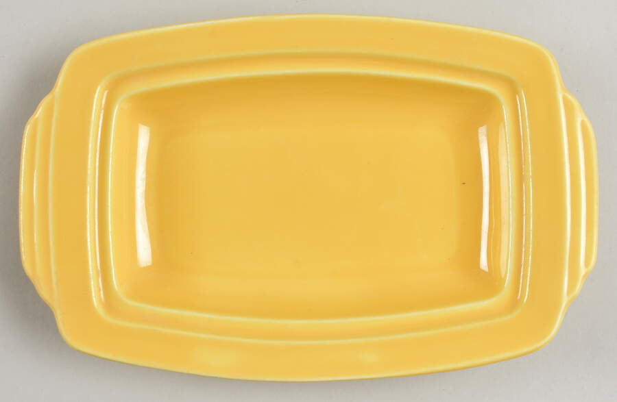 Riviera Yellow 1/2 Pound Butter Dish No Lid by Homer Laughlin -1