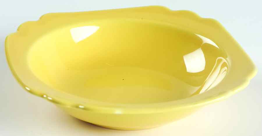 Riviera Yellow Rim Fruit/Dessert (Sauce) Bowl by Homer Laughlin -1