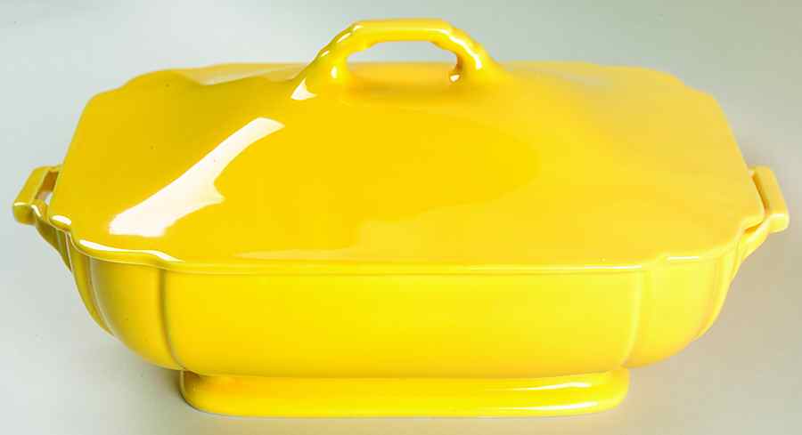 Riviera Yellow Rectangular Covered Vegetable by Homer Laughlin -1