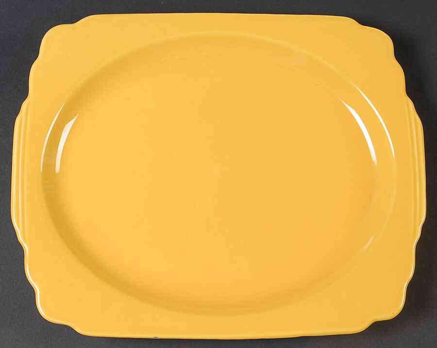 Riviera Yellow 11" Oval Serving Platter by Homer Laughlin -1
