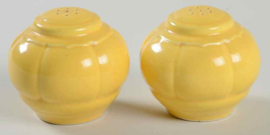 Riviera Yellow Salt & Pepper Set by Homer Laughlin -1