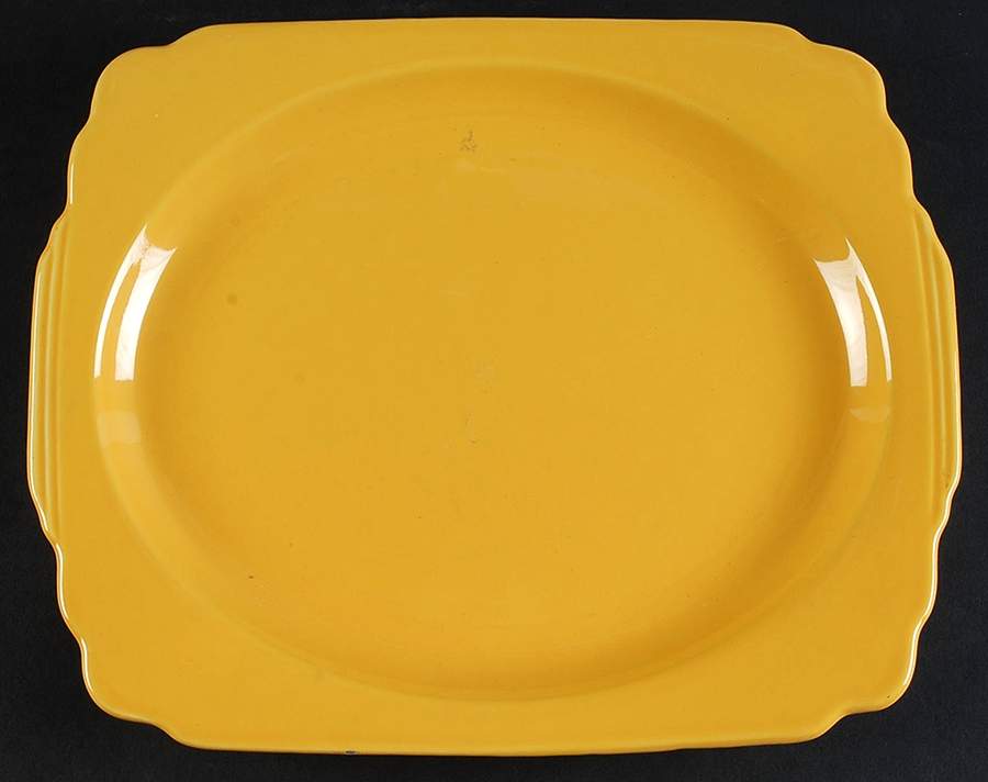 Riviera Yellow 11" Oval Serving Platter by Homer Laughlin -1