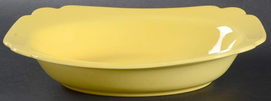 Riviera Yellow 9" Oval Vegetable Bowl by Homer Laughlin -1