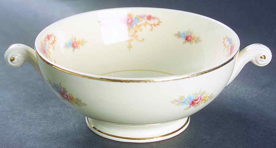 Rochelle Footed Cream Soup Bowl by Homer Laughlin -1