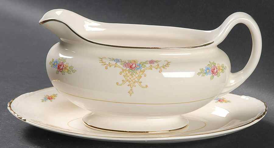 Rochelle Gravy Boat & Underplate/Relish by Homer Laughlin -1