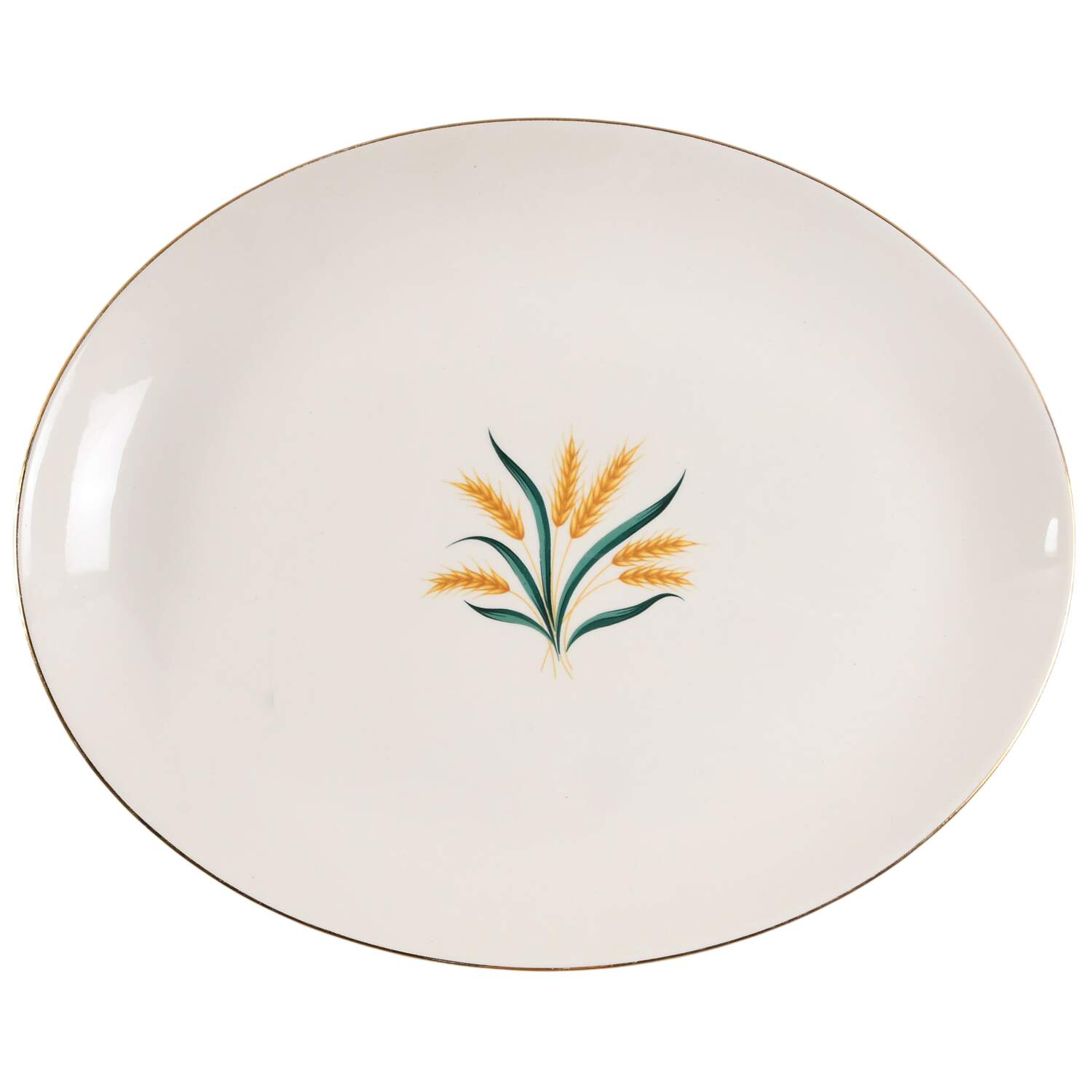 Royal Harvest (Gold Trim) 13" Oval Serving Platter by Homer Laughlin -1