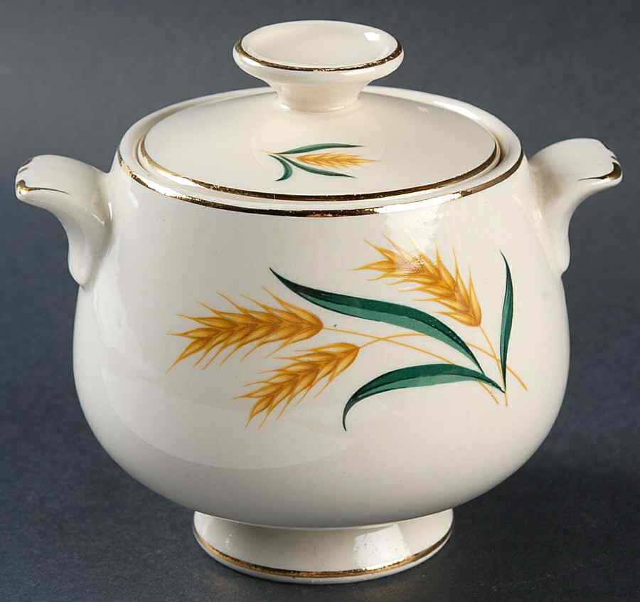 Royal Harvest (Gold Trim) Sugar Bowl & Lid by Homer Laughlin -1