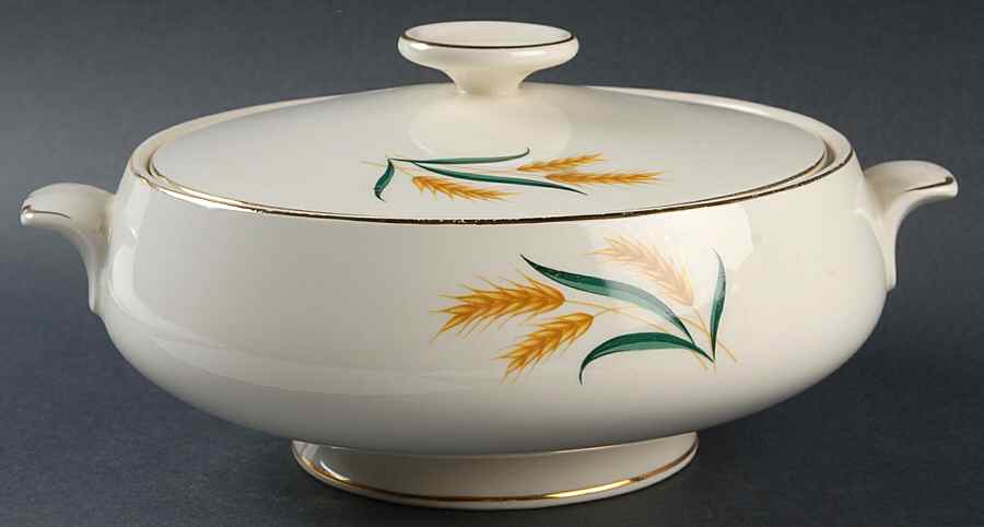 Royal Harvest (Gold Trim) Round Covered Vegetable by Homer Laughlin -1