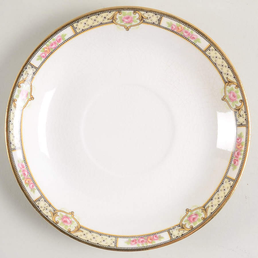 Rose & Lattice (Empress) Saucer by Homer Laughlin -1