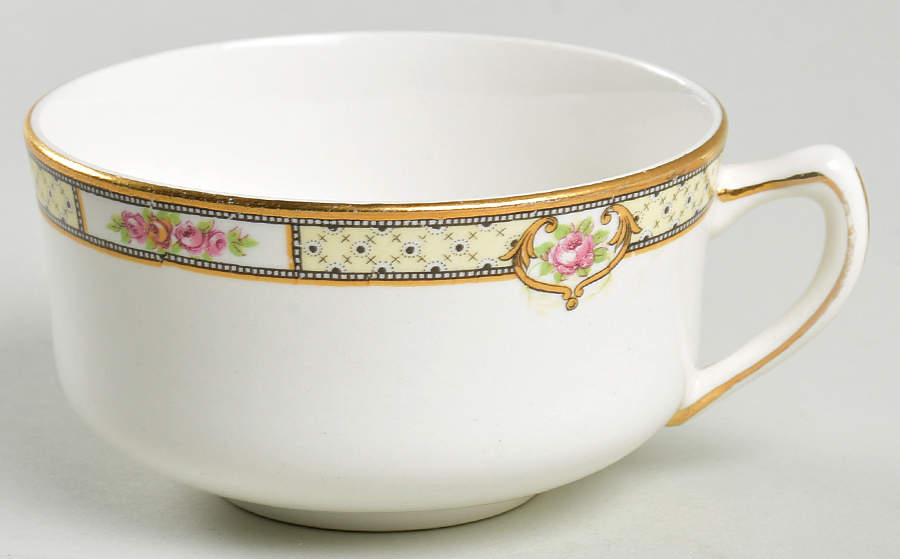 Rose & Lattice (Empress) Flat Cup by Homer Laughlin -1