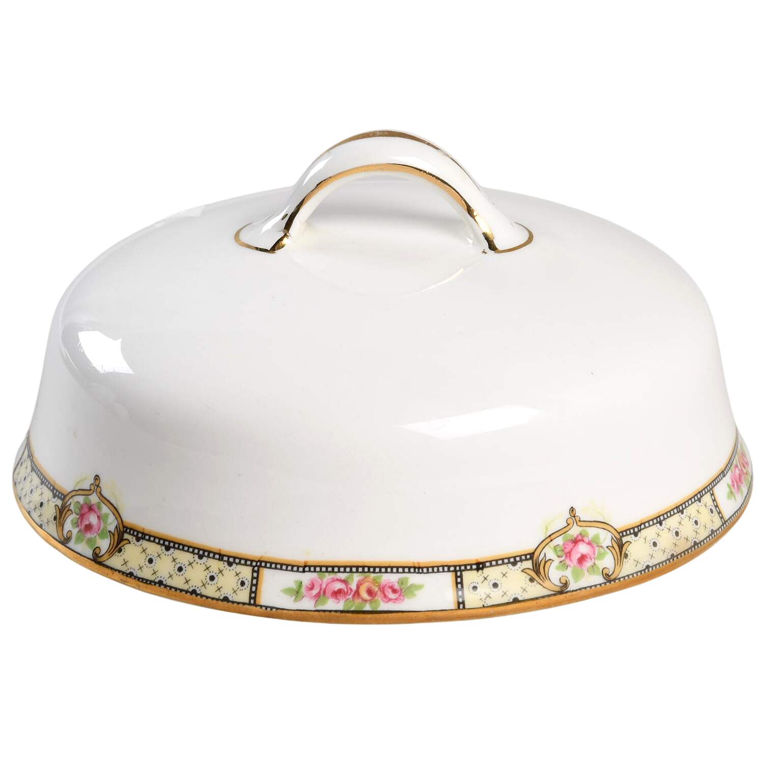 Rose & Lattice (Empress) Lid for Round Butter by Homer Laughlin -1