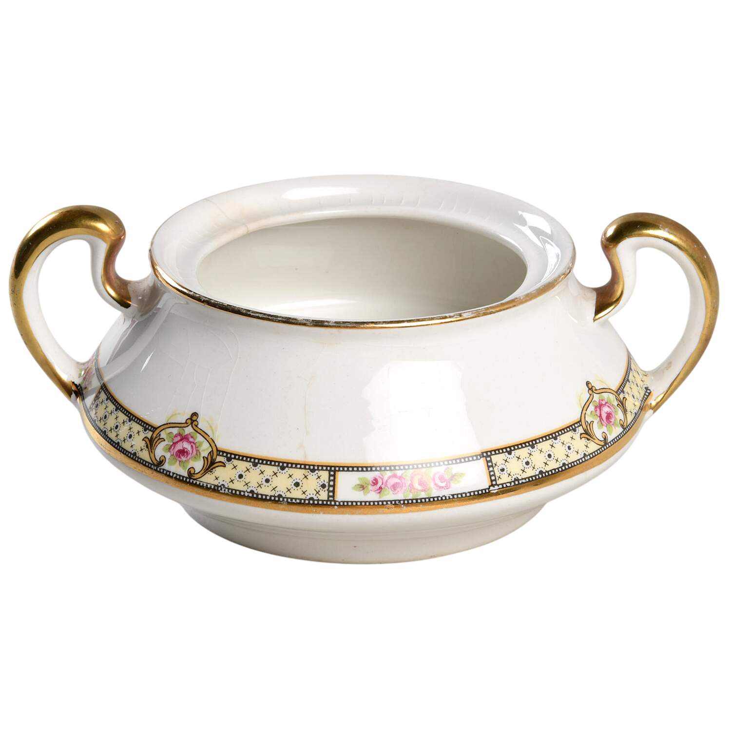 Rose & Lattice (Empress) Sugar Bowl No Lid by Homer Laughlin -1