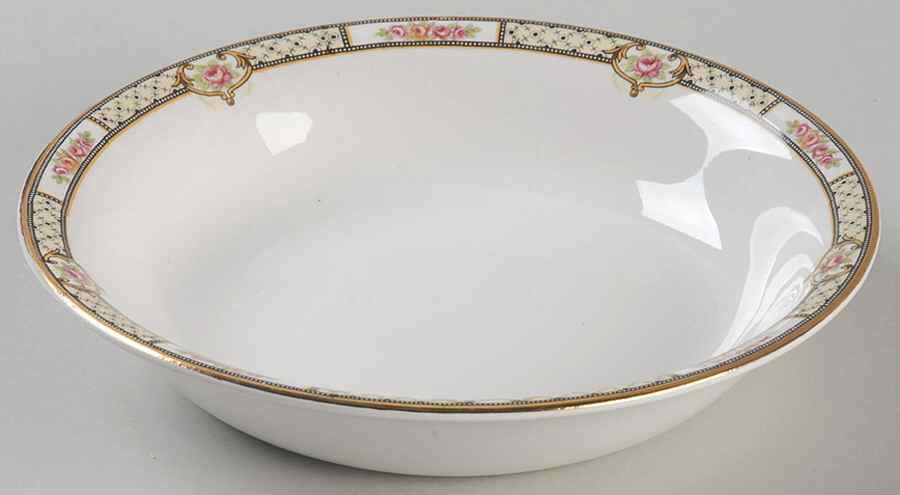 Rose & Lattice (Empress) Coupe Soup Bowl by Homer Laughlin -1