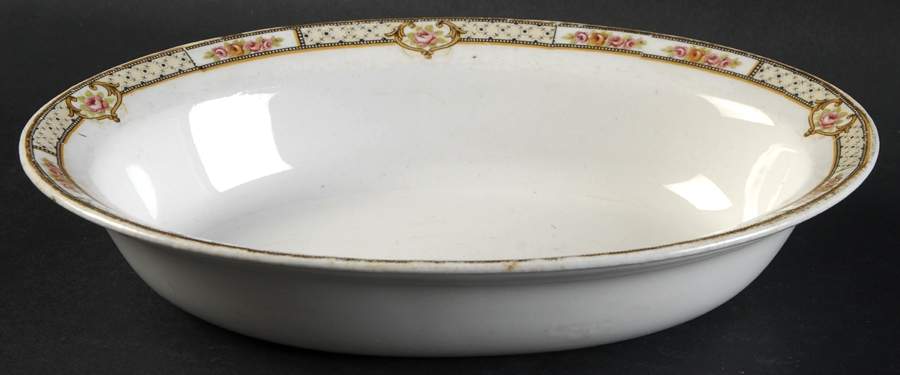 Rose & Lattice (Empress) 8" Round Vegetable Bowl by Homer Laughlin -1