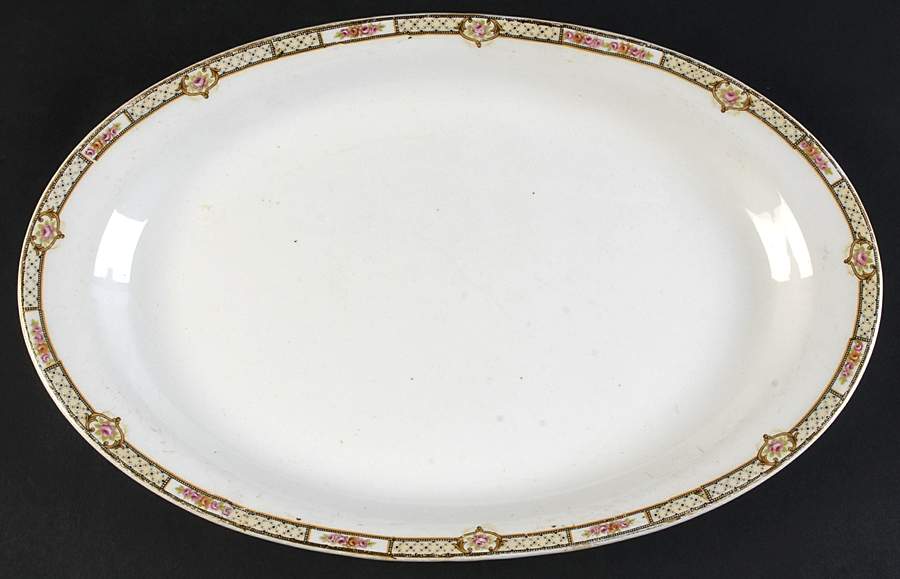 Rose & Lattice (Empress) 15" Oval Serving Platter by Homer Laughlin -1