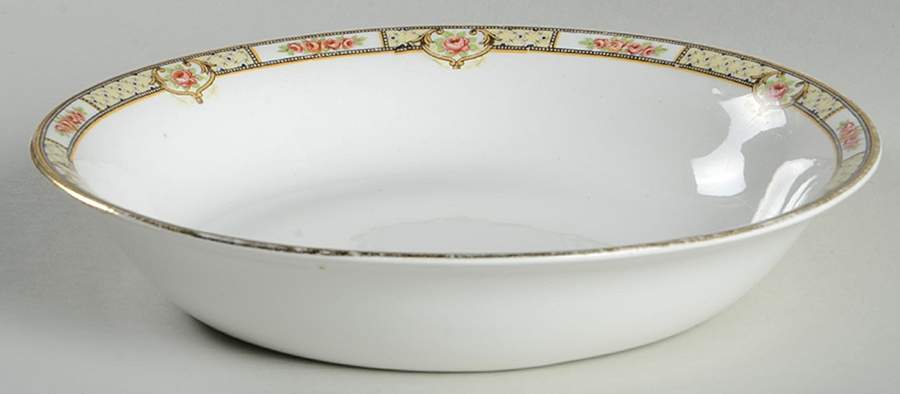 Rose & Lattice (Empress) Large Coupe Soup Bowl by Homer Laughlin -1