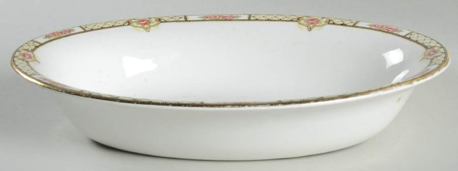 Rose & Lattice (Empress) 8" Oval Vegetable Bowl by Homer Laughlin -1