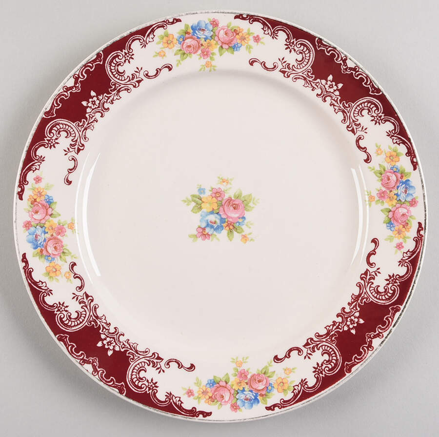 Rosewood Luncheon Plate by Homer Laughlin -1