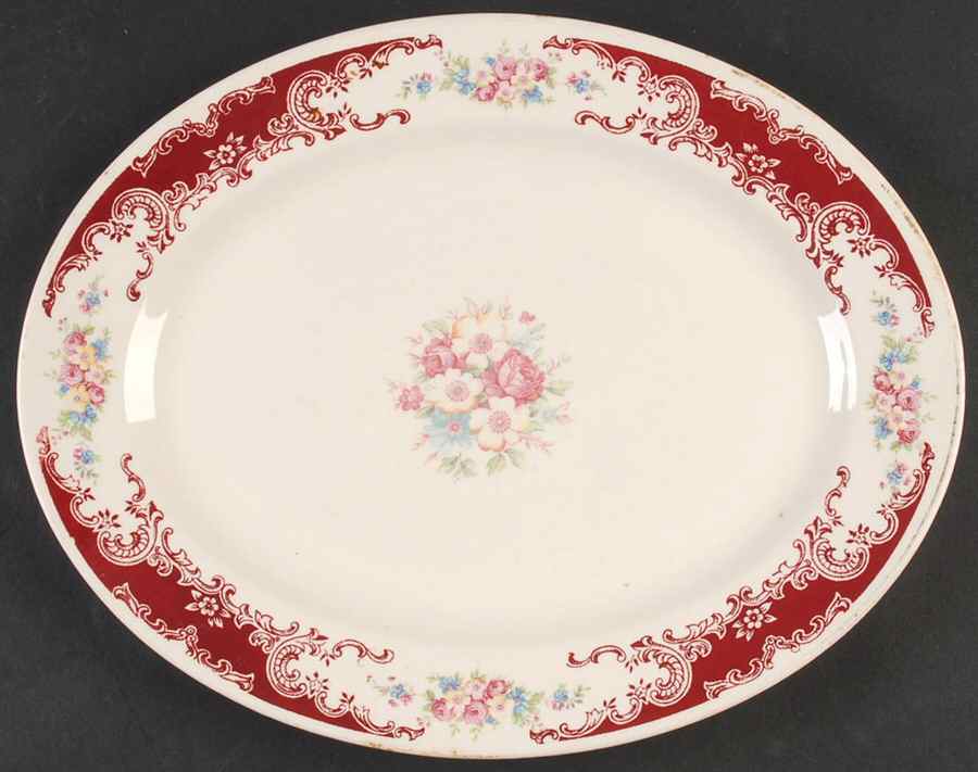 Rosewood 11" Oval Serving Platter by Homer Laughlin -1