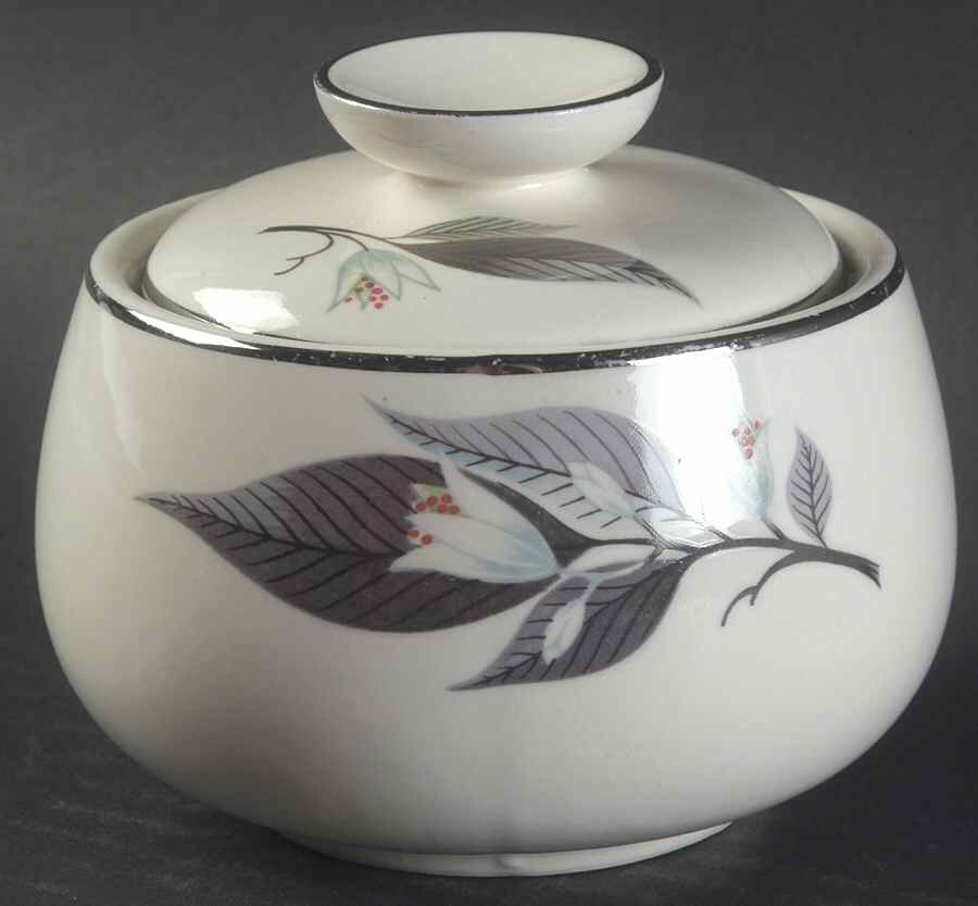 Lotus Hai (Rhythm Shape) Sugar Bowl & Lid by Homer Laughlin -1