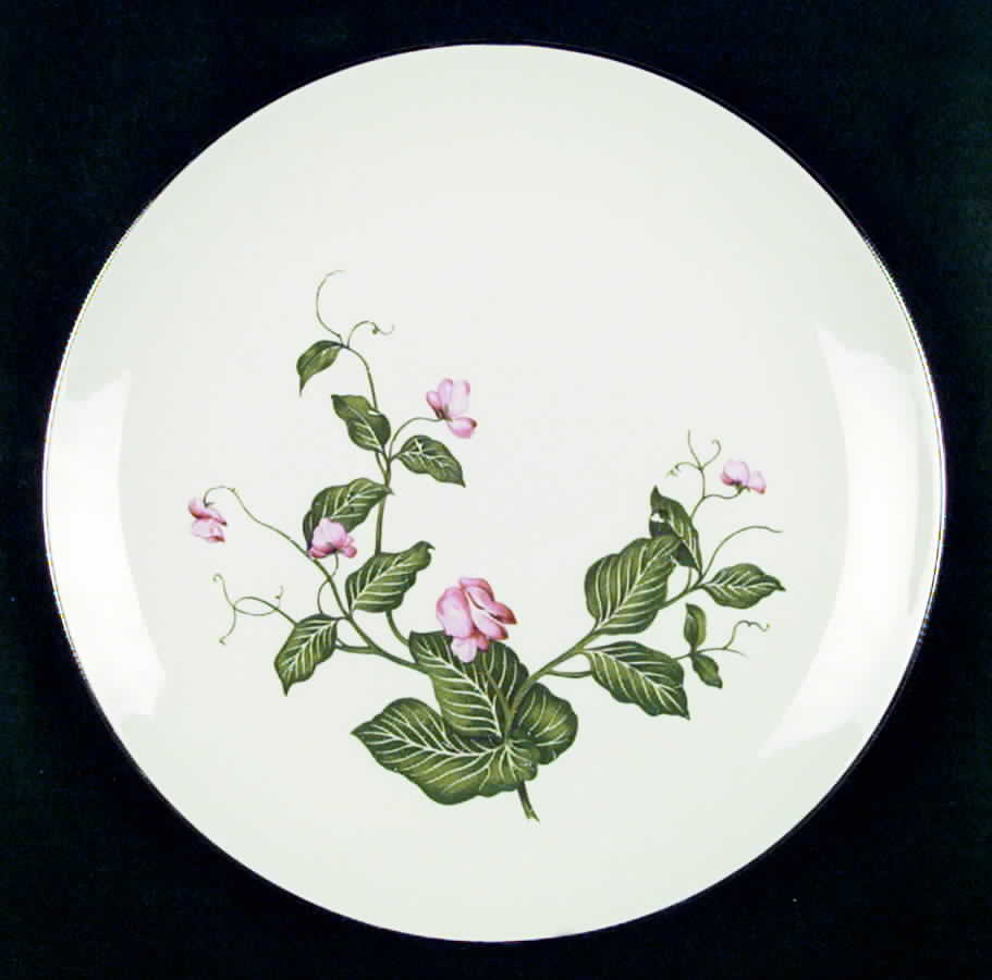 Sweet Pea (Platinum Trim) Dinner Plate by Homer Laughlin -1