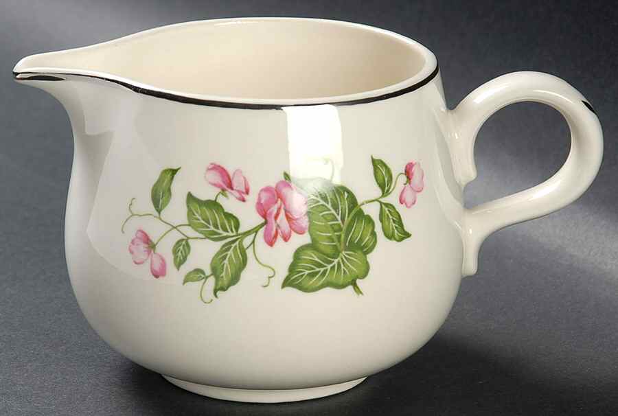 Sweet Pea (Platinum Trim) Creamer by Homer Laughlin -1