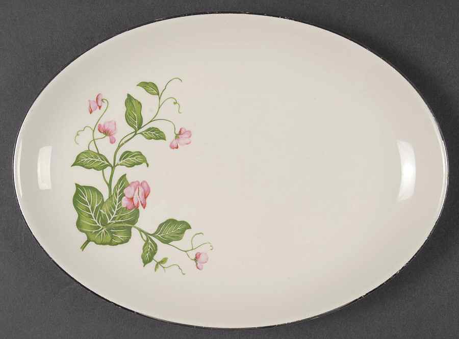 Sweet Pea (Platinum Trim) Relish/Gravy Underplate by Homer Laughlin -1