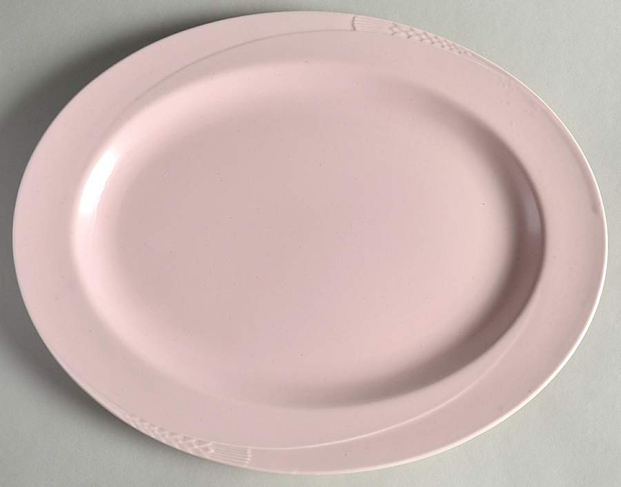 Serenade Pink 12" Oval Serving Platter by Homer Laughlin -1