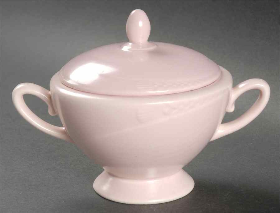 Serenade Pink Sugar Bowl & Lid by Homer Laughlin -1