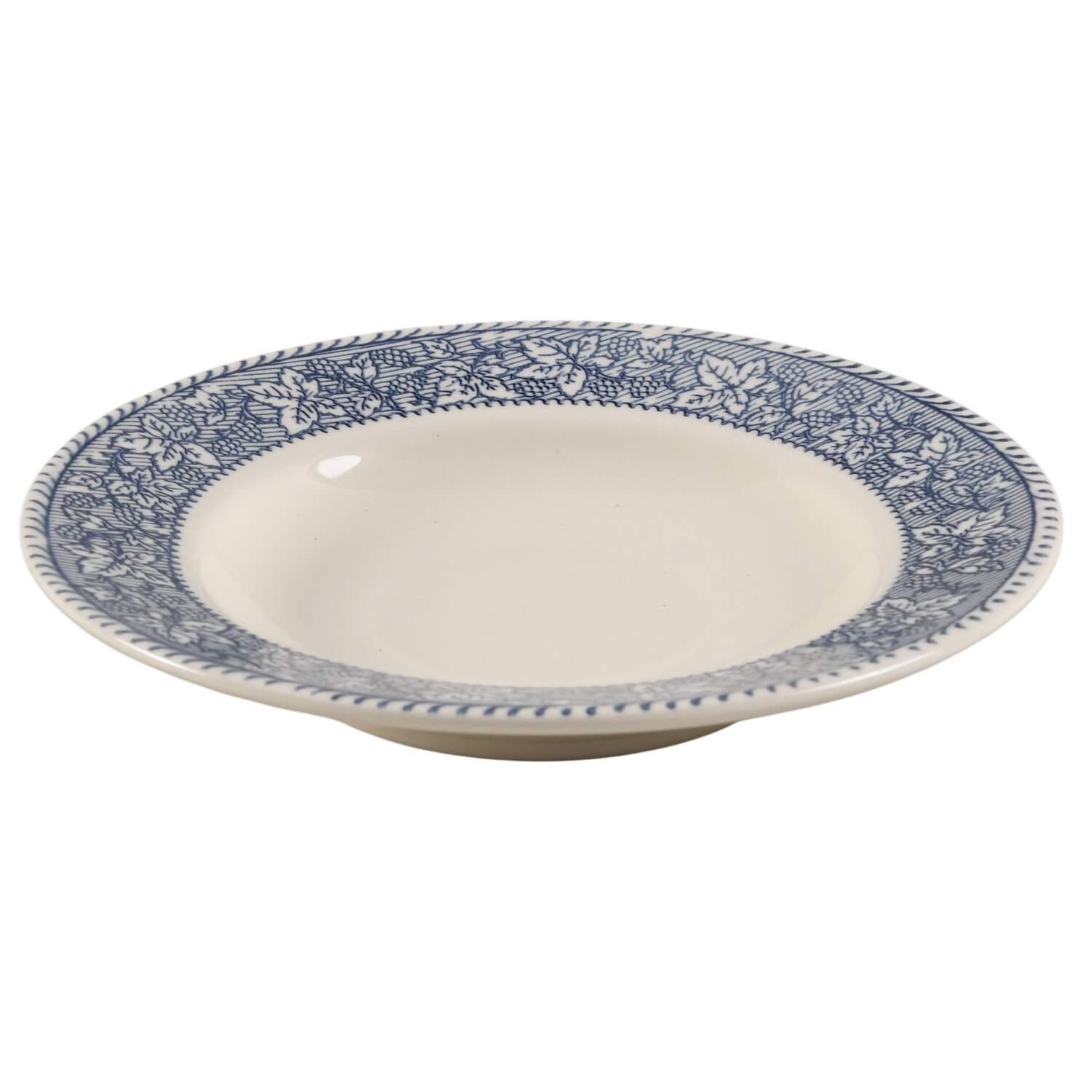 Shakespeare Country Blue (Leaves) Rim Soup Bowl by Homer Laughlin -1