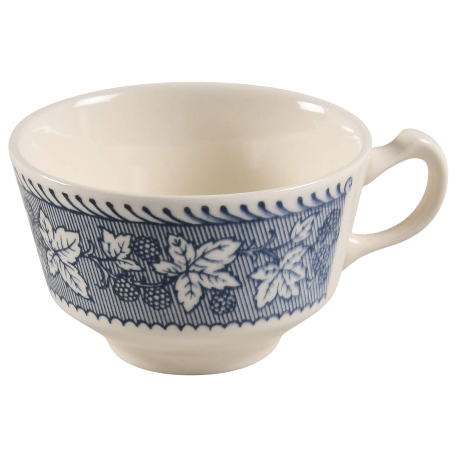 Shakespeare Country Blue (Leaves) Flat Cup by Homer Laughlin -1
