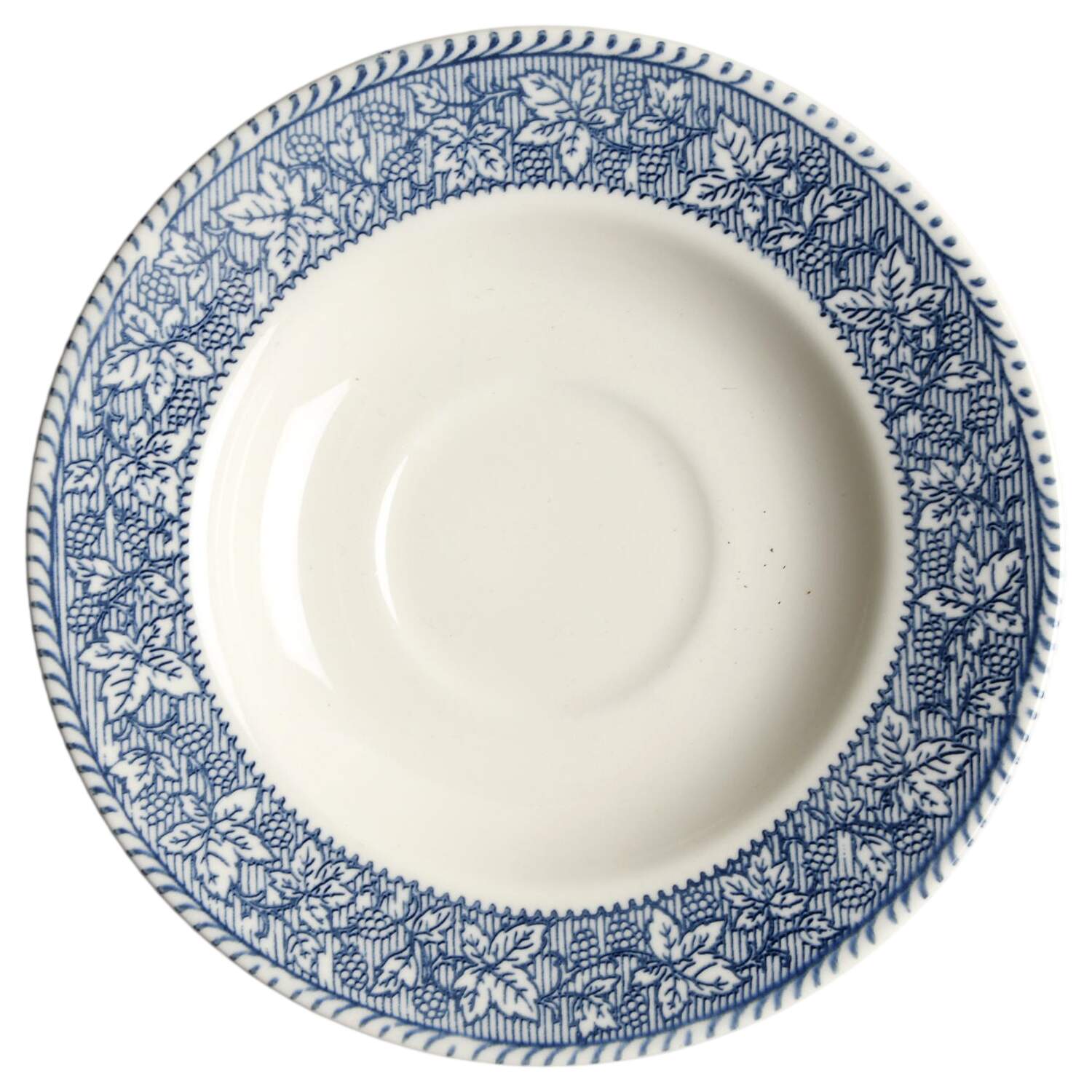 Shakespeare Country Blue (Leaves) Saucer by Homer Laughlin -1