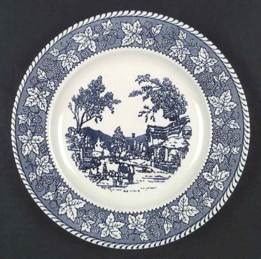 Shakespeare Country Blue (Leaves) Dinner Plate by Homer Laughlin -1