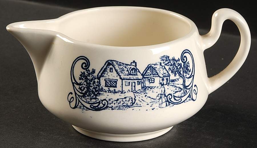 Shakespeare Country Blue (Leaves) Creamer by Homer Laughlin -1